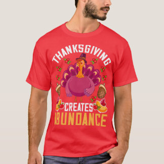 T-shirt Citation Thanksgiving Thanksgiving Crée Abondance