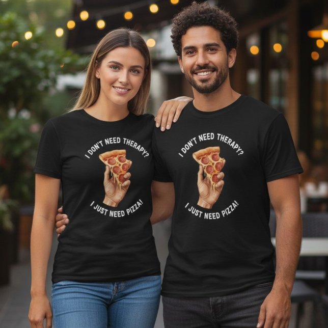 T-Shirt Citation Thérapie Pizza (Créateur téléchargé)