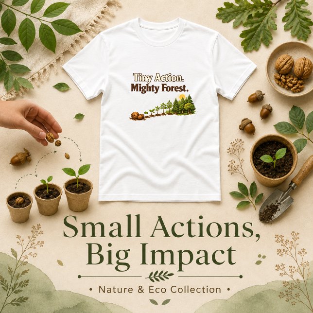 T-shirt Citation Tiny Action Mighty Forest (Créateur téléchargé)