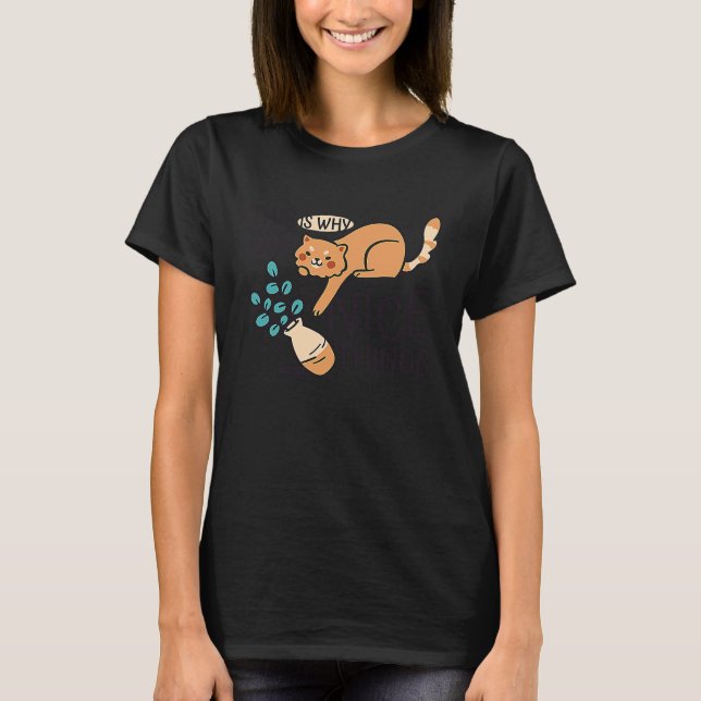 T-shirt Citation vase cassé chat mignon (Devant)