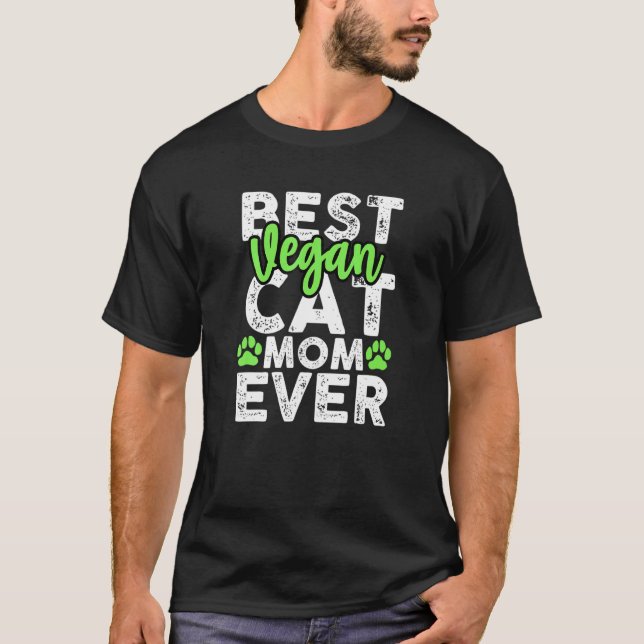 T-shirt Citation Végane Maman Chat (Devant)
