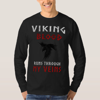 T-shirt Citation Vikings Du Sang Viking Coule Dans Mes Vei