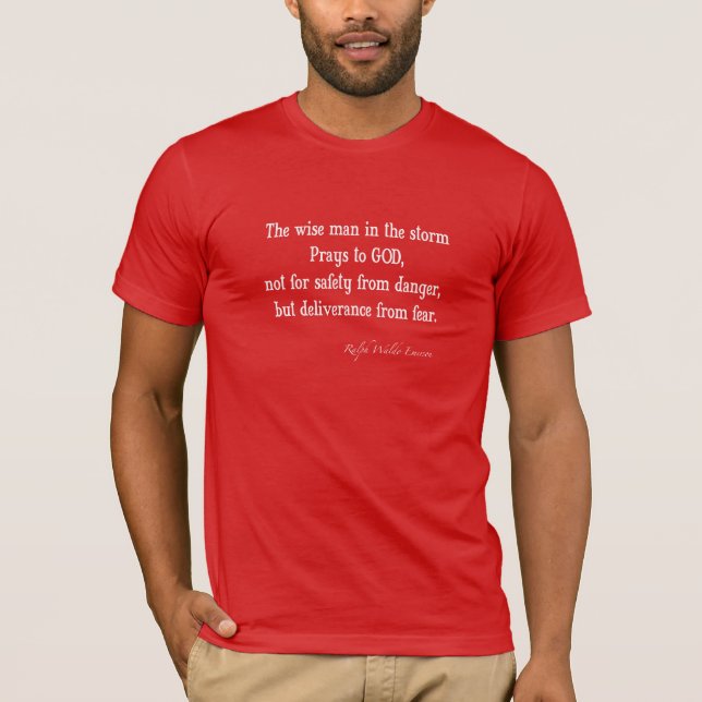 T-shirt Citation vintage Emerson Inspirational Courage (Devant)