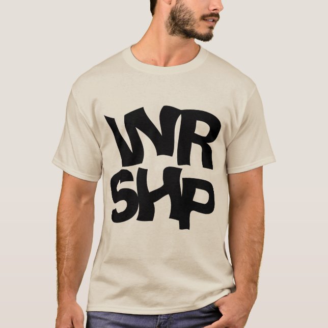 T-shirt Citation WORSHIP Beige (Devant)