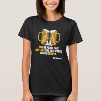 T-shirt Citations Ben Franklin Bière Ale IPA Brasseur Art