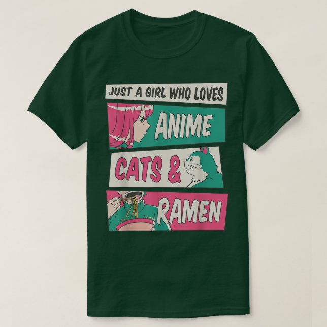 T-shirt Citations cool - Juste une fille qui aime l'anime, (Design devant)