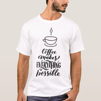 T-shirt Citations de café typographique modernes