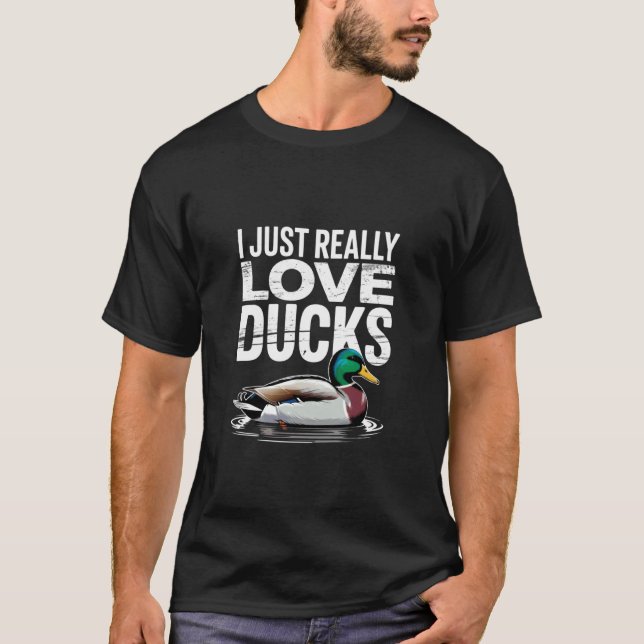 T-shirt Citations de canards drôles J'aime vraiment les ca (Devant)