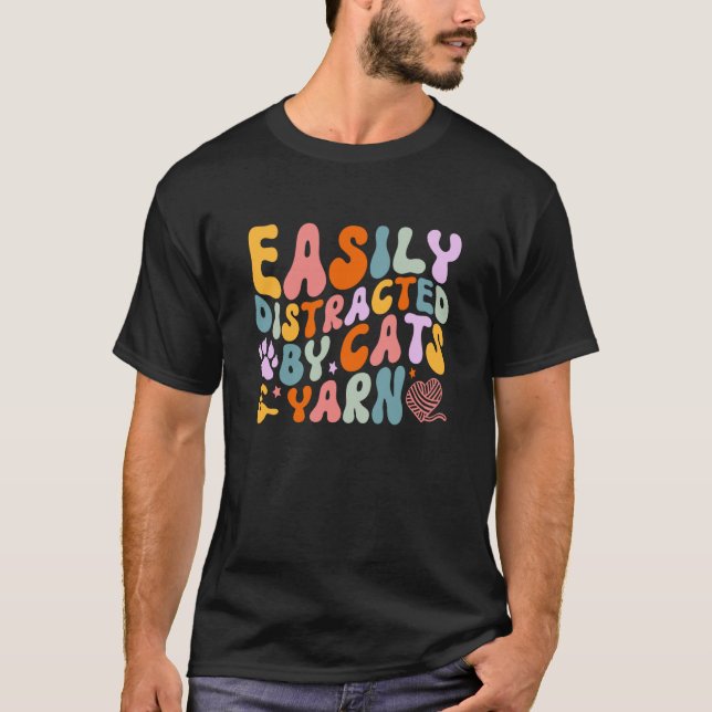 T-shirt Citations De Chat Facilement Distraits Par Cats &  (Devant)
