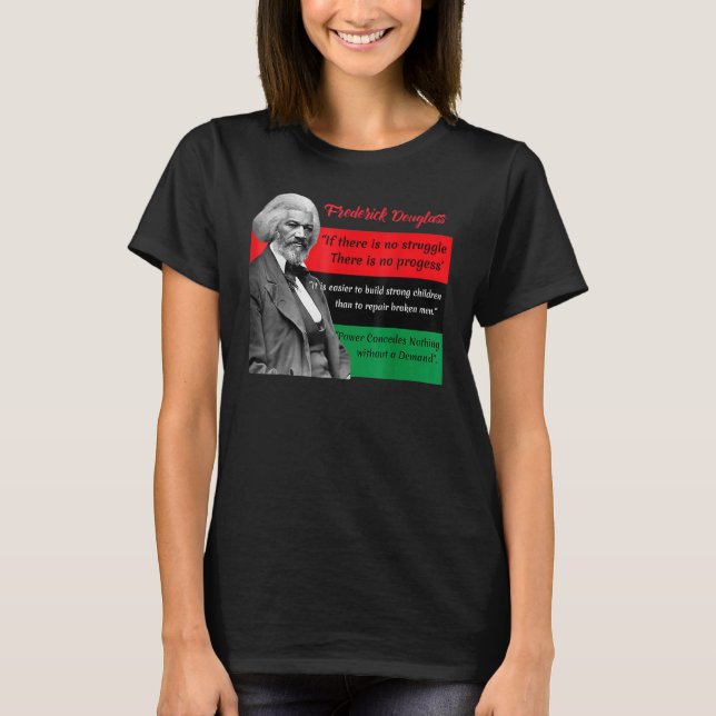 T-shirt Citations de Frederick Douglass Drapeau panafricai (Devant)