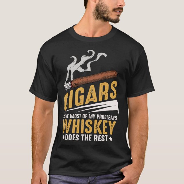 T-shirt Citations de fumeur de cigare fumant (Devant)