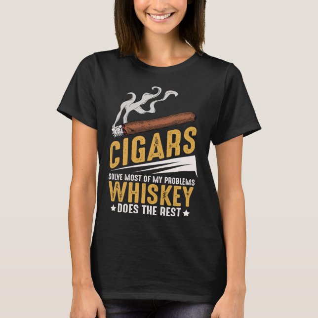 T-shirt Citations de fumeur de cigare fumant (Devant)