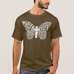 T-shirt Citations De La Bible Chrétienne Avec Motif Papill