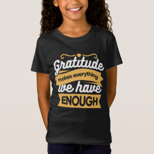 T-Shirt Citations de la typographie de la Gratitude inspir
