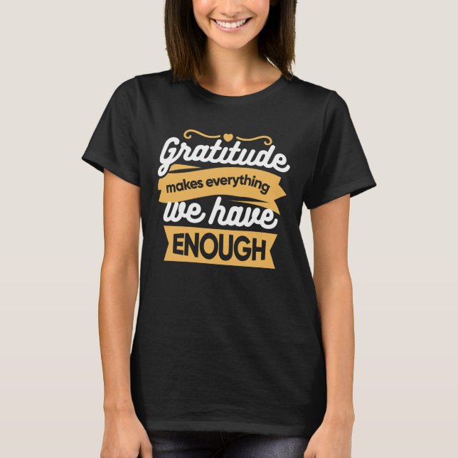 T-shirt Citations de la typographie de la Gratitude inspir (Devant)
