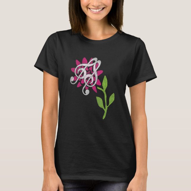 T-shirt Citations de musique Treble Clef Papillon (Devant)