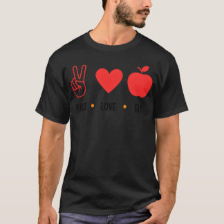 T-shirt Citations de paix Amour Manger Conception famille