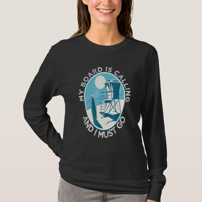 T-shirt Citations de surf jeunesse Rétro Surfeur Coucher d (Devant)