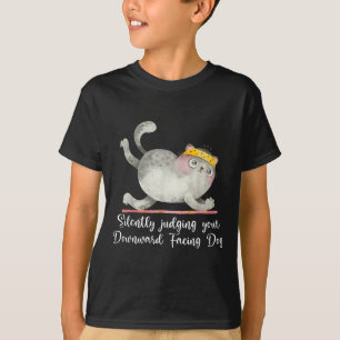 T-shirt Citations Drôle De Yoga Chat Jugement Silencieux
