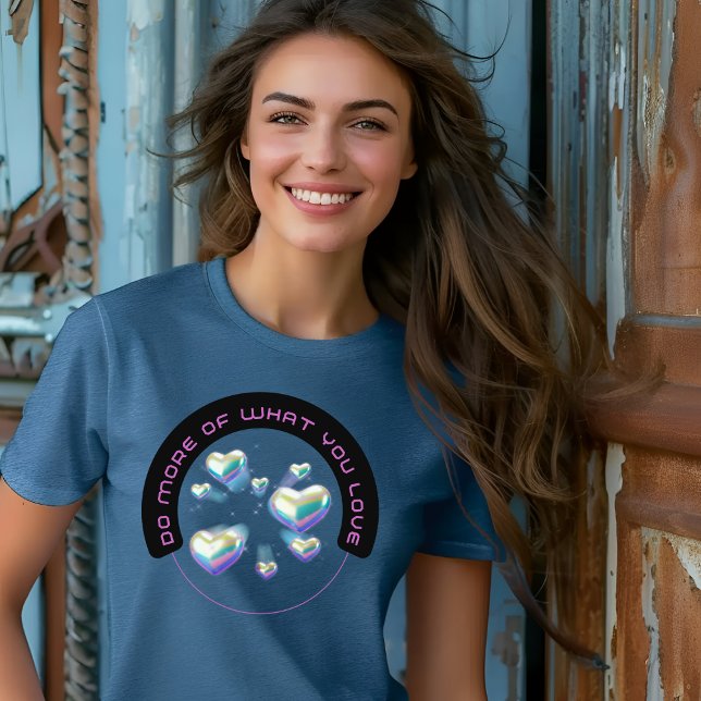 T-shirt Citations holographiques modernes en rose noir T-s (Créateur téléchargé)