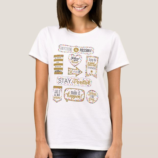 T-shirt Citations Inspirationnelles colorées (Devant)