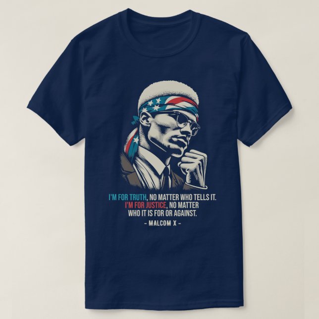 T-shirt Citations Malcom X (Design devant)