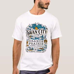 T-shirt Cité des cygnes Grande Prairie Alberta Canada Illu