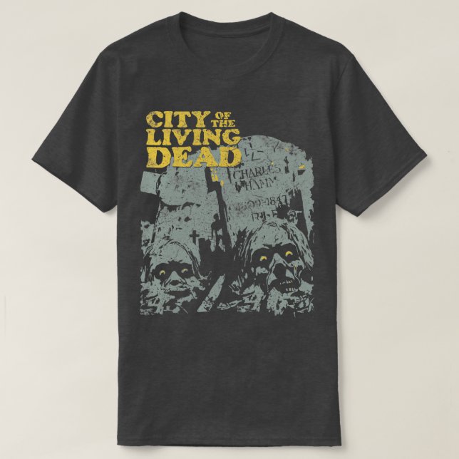 T-shirt Cité rétro de la Fulci Cult Classic Horror Fan Ar (Design devant)