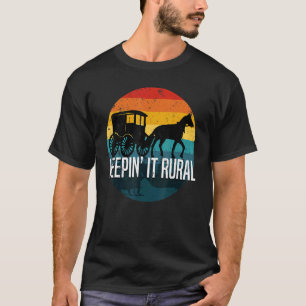 T-shirt Citer Amish Avec Cheval Et Buggy Garder Il Réel R