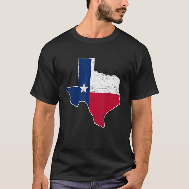 T-shirt Citizen Proud America State Distressed Map Texas (Devant)