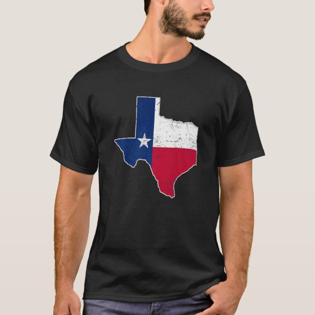 T-shirt Citizen Proud America State Distressed Map Texas   (Devant)