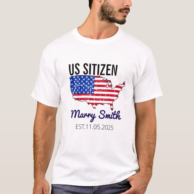 T-shirt Citizenship Day American  – Proud to Be an America (Devant)