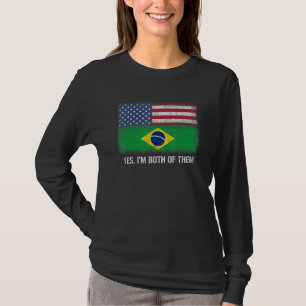 T-shirt Citoyen double Usa Brésil Brésilien Américain Drap