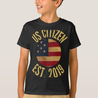 T-shirt Citoyenneté Américaine 2019 Gif Drapeau Américain