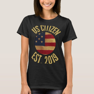 T-shirt Citoyenneté Américaine 2019 Gif Drapeau Américain
