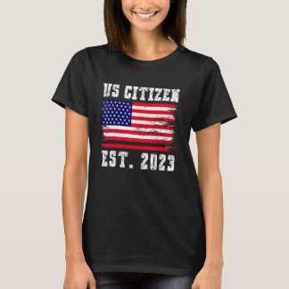T-shirt Citoyenneté américaine EST. 2023 Fiers immigrants 