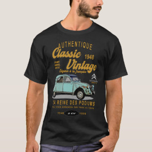 T-shirt citroen 2cv la reine des podiums classique vinta