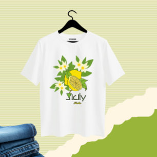 T-shirt Citron avec fleurs