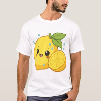 T-shirt Citron Citrus Jaune Clair Heureux