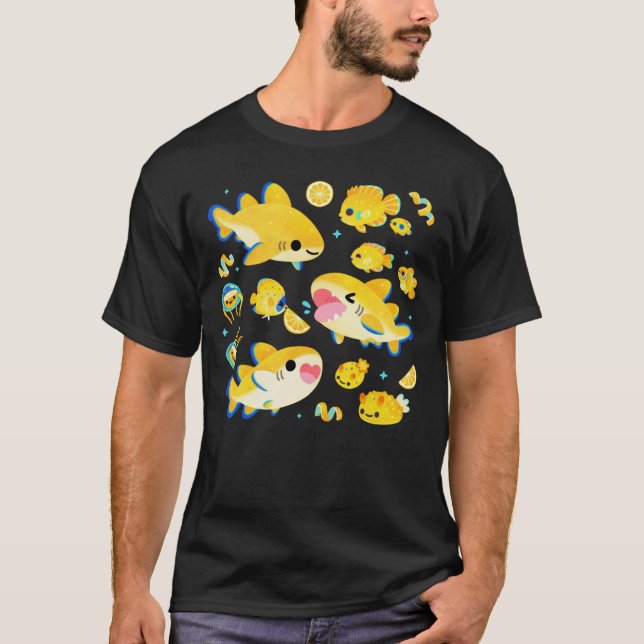 T-shirt Citron et amis bleu (Devant)
