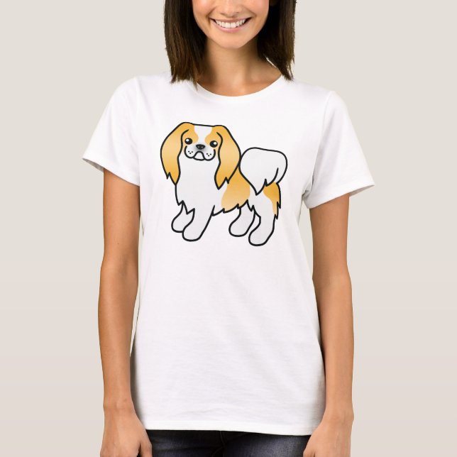 T-shirt Citron Et Blanc Japonais Chin Cute Dessin Dessin (Devant)