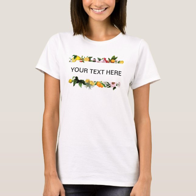 T-shirt Citron et cadre de fruit texte personnalisé T-shir (Devant)