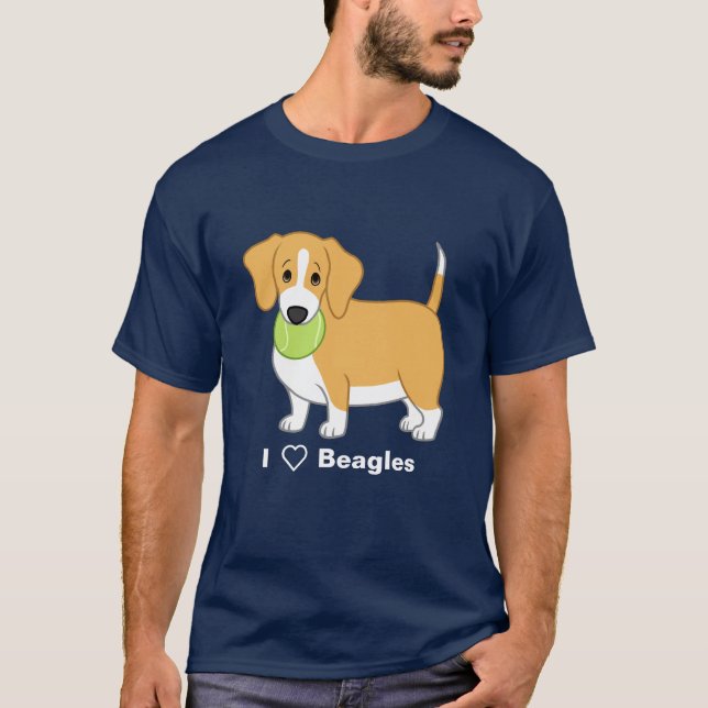 T-shirt Citron gras et Beagle blanc avec balle de tennis (Devant)