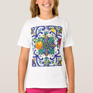 T-shirt citron Méditerranée Mosaïque
