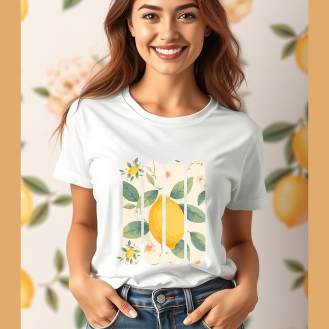 T-shirt citron vert aux fruits botaniques feuille (Créateur téléchargé)