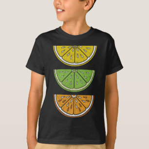 T-shirt Citron vert orange tranche Vintage de fruits de Ve