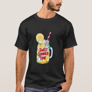 T-shirt Citronnade tranche de citron pot de glace doux été