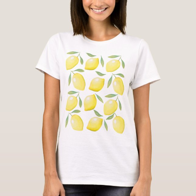 T-shirt citrons jaune aquarelle (Devant)