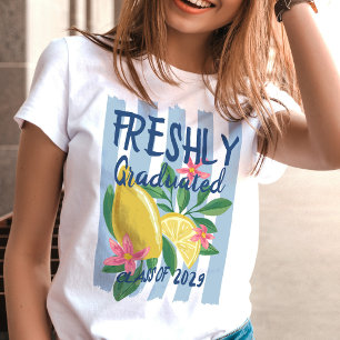 T-shirt Citrons Rayures Bleues Fraîchement Diplômés