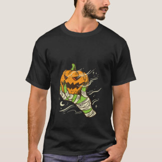 T-shirt Citrouille à main Zombie femme Jackolantern Retro 